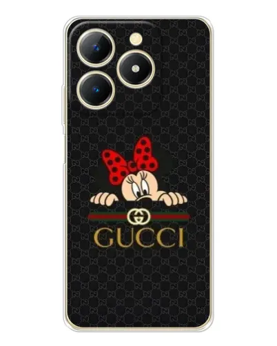 Чехол для Realme Note 70 с картинкой «Минни Маус Gucci — черный»