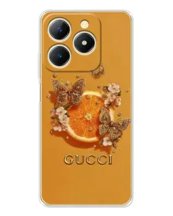 Чохол для Realme Note 70 з картинкою «Gucci — золоті метелики»