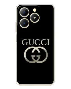 Чохол для Realme Note 70 з картинкою «Gucci — золото на чорному»