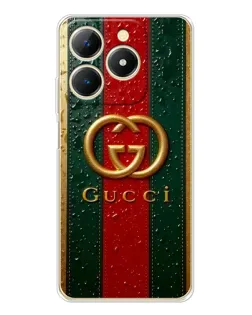 Чохол для Realme Note 70 з картинкою «Gucci — фірмова смуга та золото»