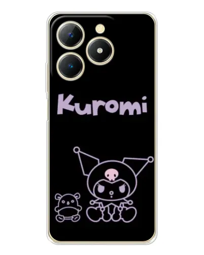 Чехол для Realme Note 70 с картинкой «Kuromi — черный минимализм» Чехол для Realme Note 70 с картинкой «Kuromi — черный минимализм»