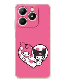 Чехол для Realme Note 70 с картинкой «Kuromi и My Melody» Чехол для Realme Note 70 с картинкой «Kuromi и My Melody»