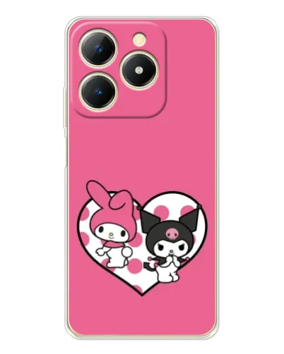 Чехол для Realme Note 70 с картинкой «Kuromi и My Melody» Чехол для Realme Note 70 с картинкой «Kuromi и My Melody»