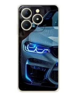 Чехол для Realme Note 70 с картинкой «Взгляд BMW с синими фарами»