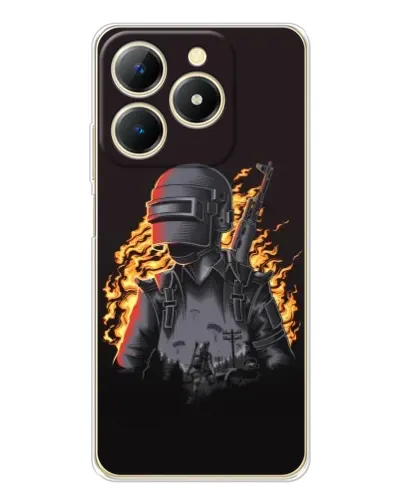 Чохол для Realme Note 70 з картинкою «PUBG — вогняний силует»