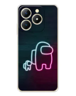 Чохол для Realme Note 70 з картинкою «Among Us неон-арт»