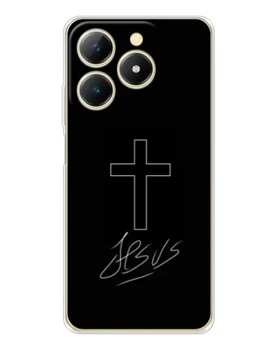 Чехол для Realme Note 70 с картинкой «Графический крест Jesus» Чехол для Realme Note 70 с картинкой «Графический крест Jesus»