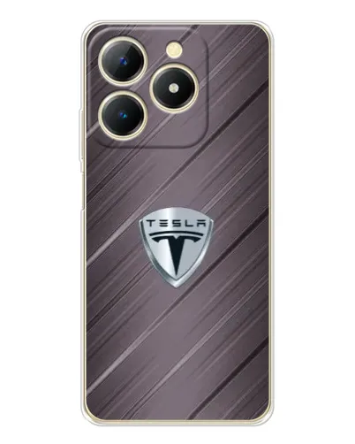 Чехол для Realme Note 70 с картинкой «Металлическая текстура Tesla» Чехол для Realme Note 70 с картинкой «Металлическая текстура Tesla»
