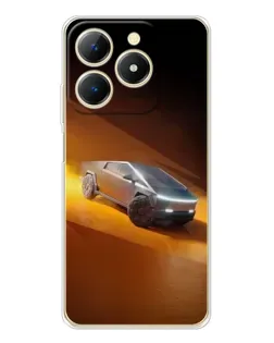 Чехол для Realme Note 70 с картинкой «Cybertruck в пустыне»