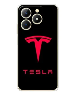Чехол для Realme Note 70 с картинкой «Tesla Red Logo»