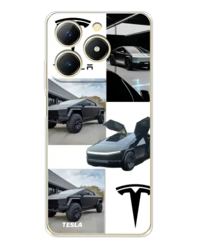 Чехол для Realme Note 70 с картинкой «Коллаж Cybertruck Tesla» Чехол для Realme Note 70 с картинкой «Коллаж Cybertruck Tesla»
