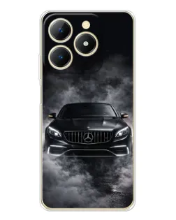 Чехол для Realme Note 70 с картинкой «Mercedes в дыму»