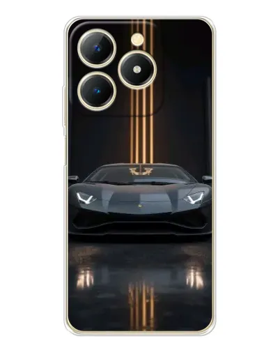 Чехол для Realme Note 70 с картинкой «Lamborghini золотые линии»