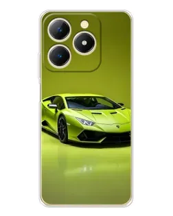 Чехол для Realme Note 70 с картинкой «Салатовый Lamborghini Huracan»