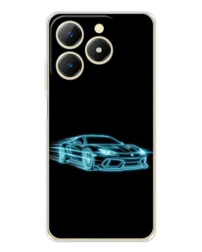 Чехол для Realme Note 70 с картинкой «Неоновый контур Lamborghini»