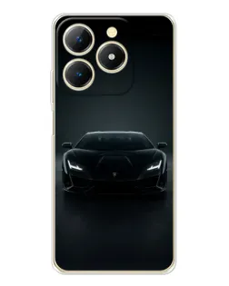 Чехол для Realme Note 70 с картинкой «Черный Lamborghini Aventador»