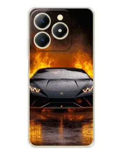Чехол для Realme Note 70 с картинкой «Lamborghini в огне»