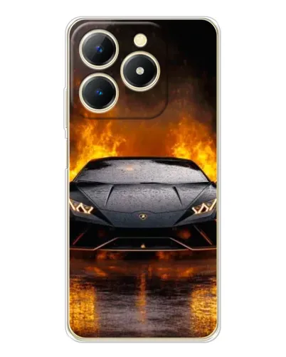 Чехол для Realme Note 70 с картинкой «Lamborghini в огне»