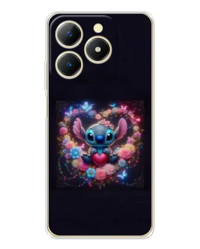 Чохол для Realme Note 70 з картинкою «Stitch у квітах»
