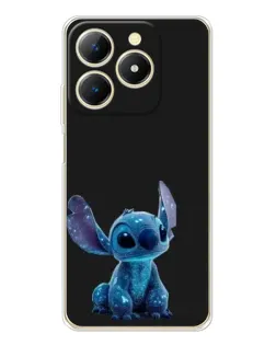 Чехол для Realme Note 70 с картинкой «Стич на черном»