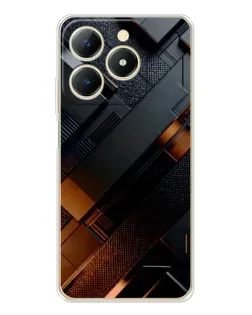 Чохол для Realme Note 70 з картинкою «Чорні геометричні блоки»