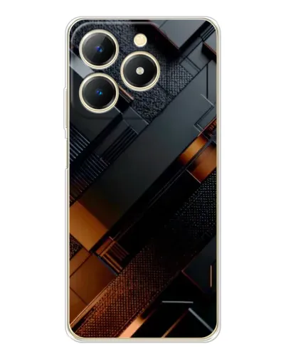 Чохол для Realme Note 70 з картинкою «Чорні геометричні блоки»