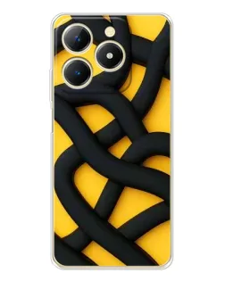 Чохол для Realme Note 70 з картинкою «Чорне жовте переплетення»