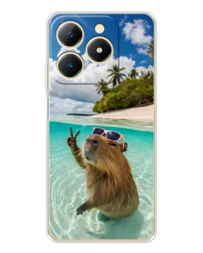 Чехол для Realme Note 70 с картинкой «Капибара на море» Чехол для Realme Note 70 с картинкой «Капибара на море»