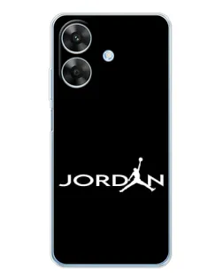 Чехол для Realme Note 70T с картинкой «Jordan White Logo»
