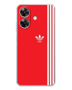 Чехол для Realme Note 70T с картинкой «Красный минимализм Adidas»