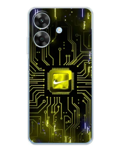 Чехол для Realme Note 70T с картинкой «Nike — золотая искра»
