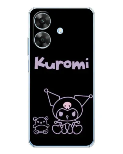 Чехол для Realme Note 70T с картинкой «Kuromi — черный минимализм» Чехол для Realme Note 70T с картинкой «Kuromi — черный минимализм»