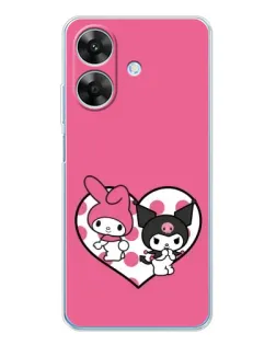Чехол для Realme Note 70T с картинкой «Kuromi и My Melody»