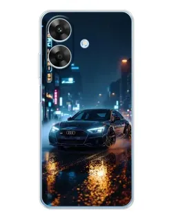 Чехол для Realme Note 70T с картинкой «Ночной город и Audi»