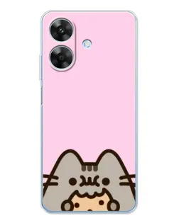 Чехол для Realme Note 70T с картинкой «Pusheen и печенье»