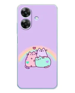 Чехол для Realme Note 70T с картинкой «Радужные Пушины»