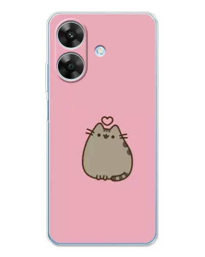Чехол для Realme Note 70T с картинкой «Pusheen сердце»