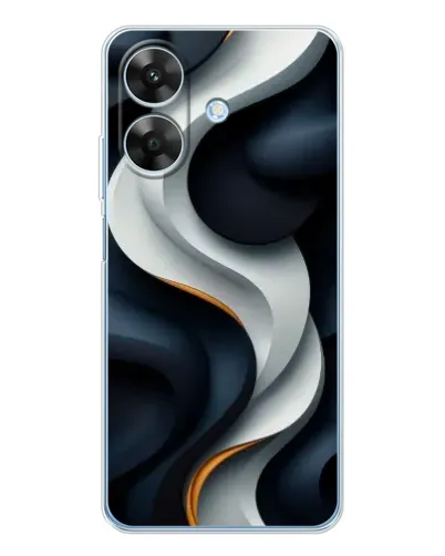 Чехол для Realme Note 70T с картинкой «Объемные черно-белые ленты»