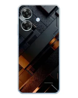 Чехол для Realme Note 70T с картинкой «Черные геометрические блоки»