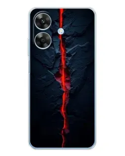 Чехол для Realme Note 70T с картинкой «Kрасная лавовая трещина»