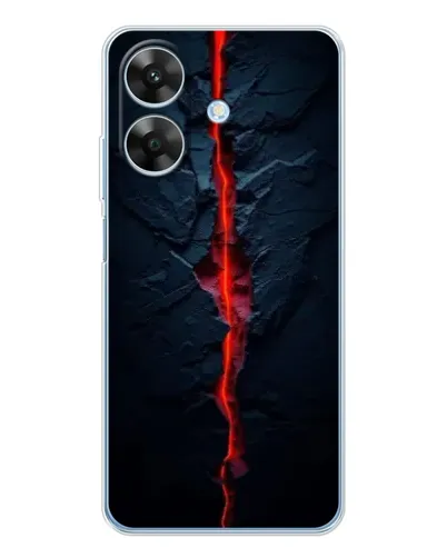 Чехол для Realme Note 70T с картинкой «Kрасная лавовая трещина»
