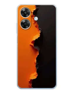 Чехол для Realme Note 70T с картинкой «Оранжевый разлом»