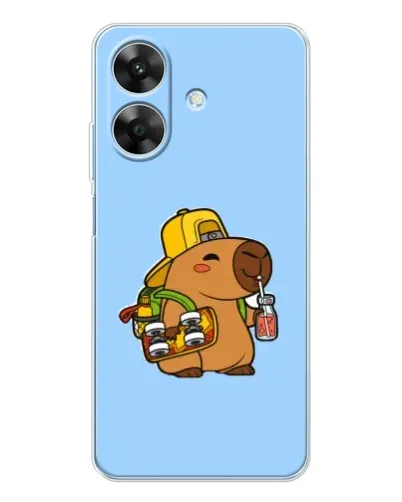 Чехол для Realme Note 70T с картинкой «Капибара на скейте»