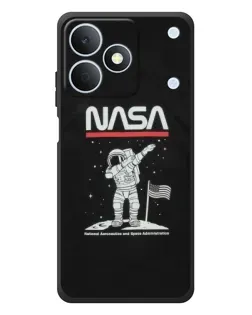 Чехол для Realme Note 80 с картинкой «NASA — шагаем по Луне»