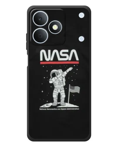 Чехол для Realme Note 80 с картинкой «NASA — шагаем по Луне»