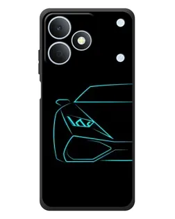 Чохол для Realme Note 80 з картинкою «Блакитний силует Lamborghini»