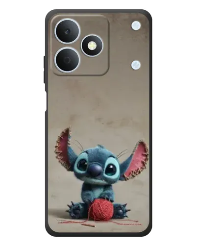 Чехол для Realme Note 80 с картинкой «Стич на коричневом фоне»