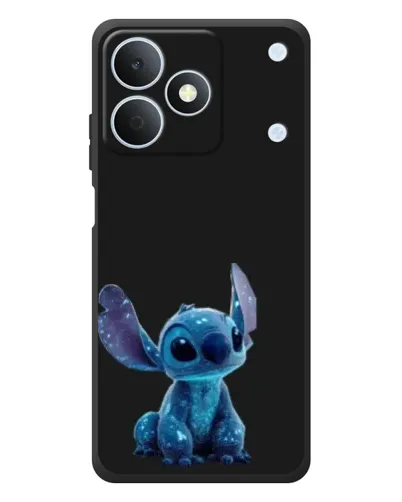 Чехол для Realme Note 80 с картинкой «Стич на черном»