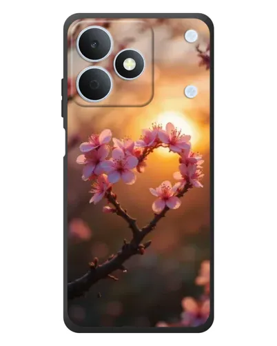 Чехол для Realme Note 80 с картинкой «Розовый цвет сердце на фоне заката» Чехол для Realme Note 80 с картинкой «Розовый цвет сердце на фоне заката»