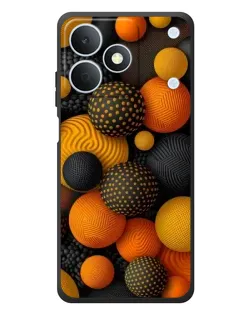 Чехол для Realme Note 80 с картинкой «Объемные оранжевые сферы»